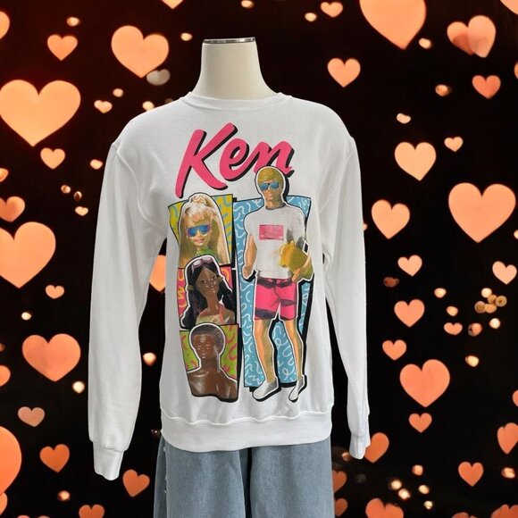 Ken Barbie Graphic Sweatshirt Retro 90s Y2K Barbiecore Movie Inspired Pullover - Picture 1 of 9